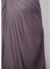 Beaded Dusty Purple Ruched Chiffon Stylish Mother Dress 